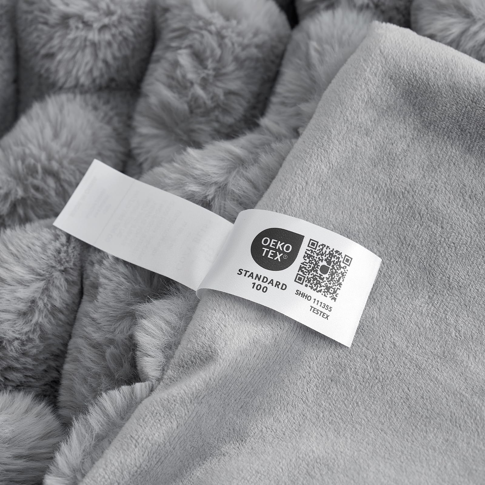 Cozy Bliss packaging and tag shot showing care instructions and gift-ready look