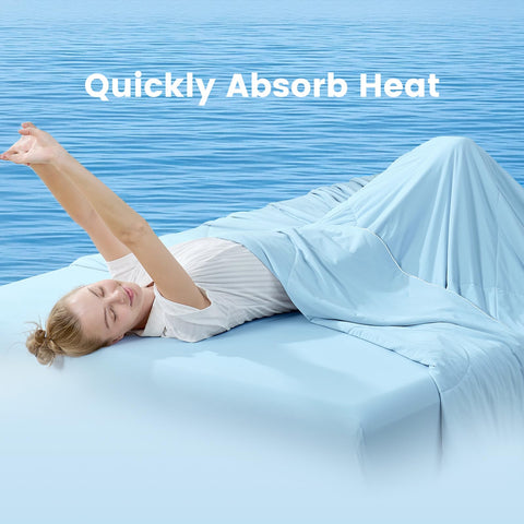Cozy Bliss size comparison with pillow showing generous queen dimensions for full coverage