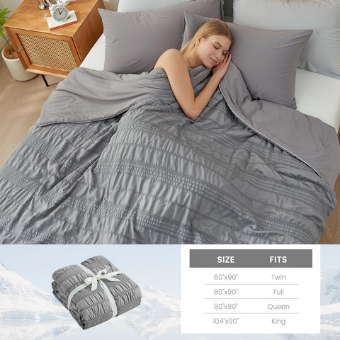 Cozy Bliss comforter beside ruler showing king size scale and fit