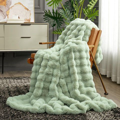 Cozy Bliss next to standard pillow to show 60x80 size and generous coverage benefit