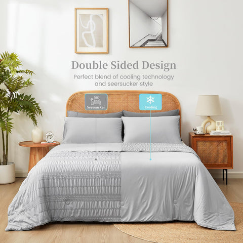 Cozy Bliss styled on king bed in light grey for breathable summer bedding