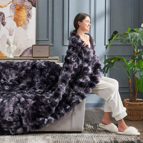 Cozy Bliss close-up of bubble faux fur texture highlighting tactile softness