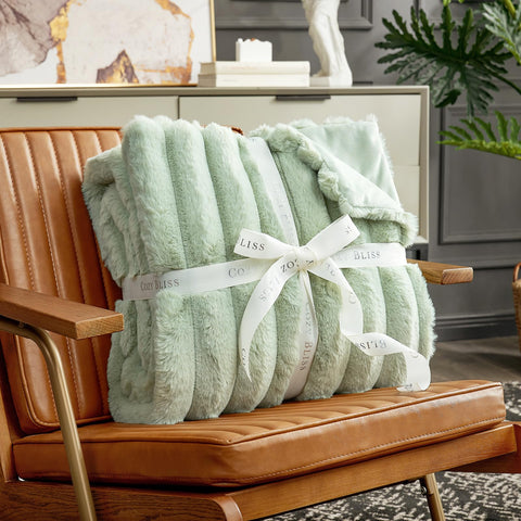 Cozy Bliss draped over sofa demonstrating decorative styling benefit