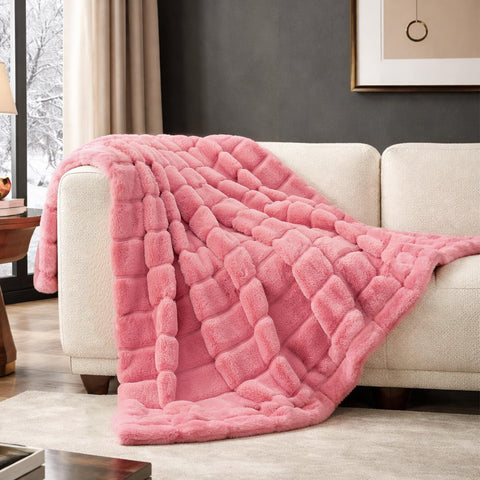 Cozy Bliss folded front view showing plush striped design and soft look