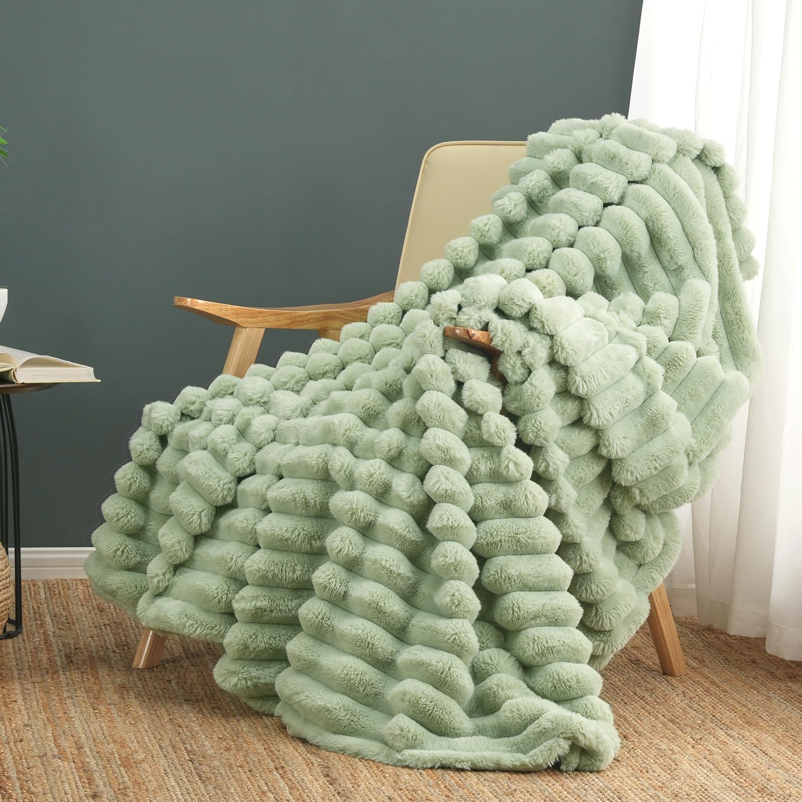 Cozy Bliss folded throw front view shows neat drape and comfortable look