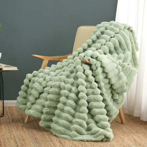 Cozy Bliss folded throw front view shows neat drape and comfortable look