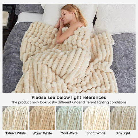 Cozy Bliss throw held by hand to demonstrate 50x60 scale and lightweight portability
