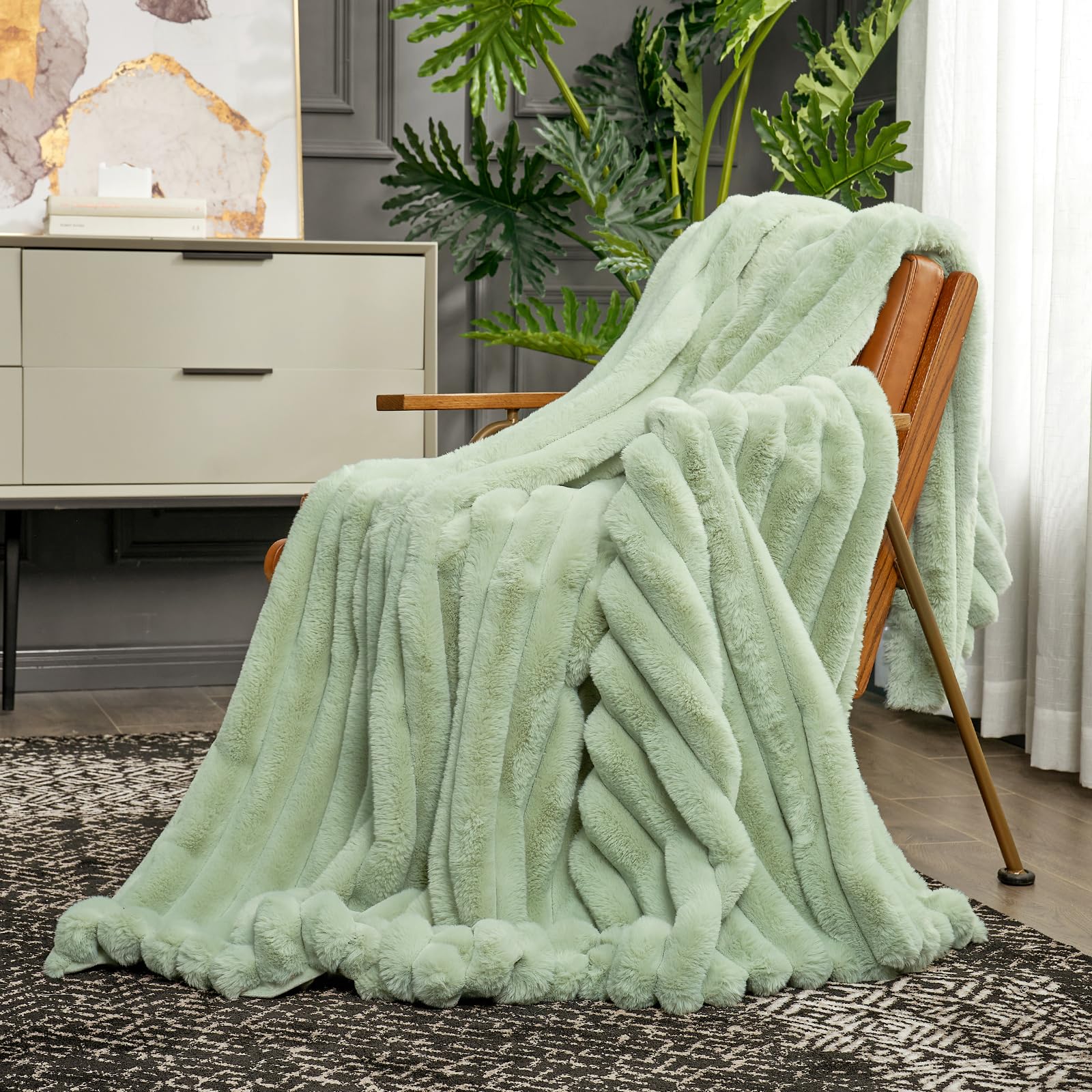 Cozy Bliss laid at bed footboard adding color and cozy layering