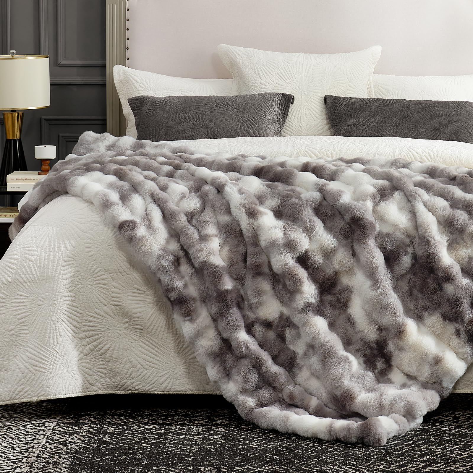 Cozy Bliss blanket draped to show 60x80 scale and full coverage benefit