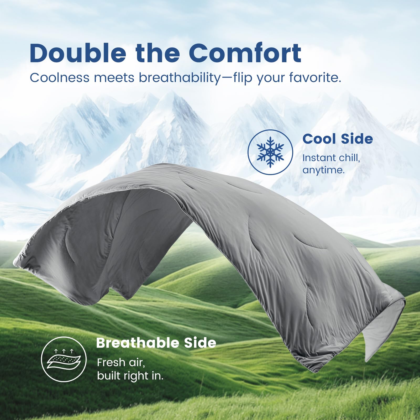 Cozy Bliss care label close-up indicating machine wash cold, tumble dry low