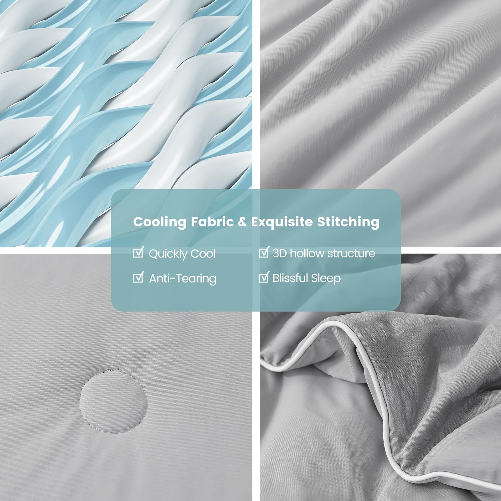 Cozy Bliss care label closeup illustrating machine-washable, easy-care benefit