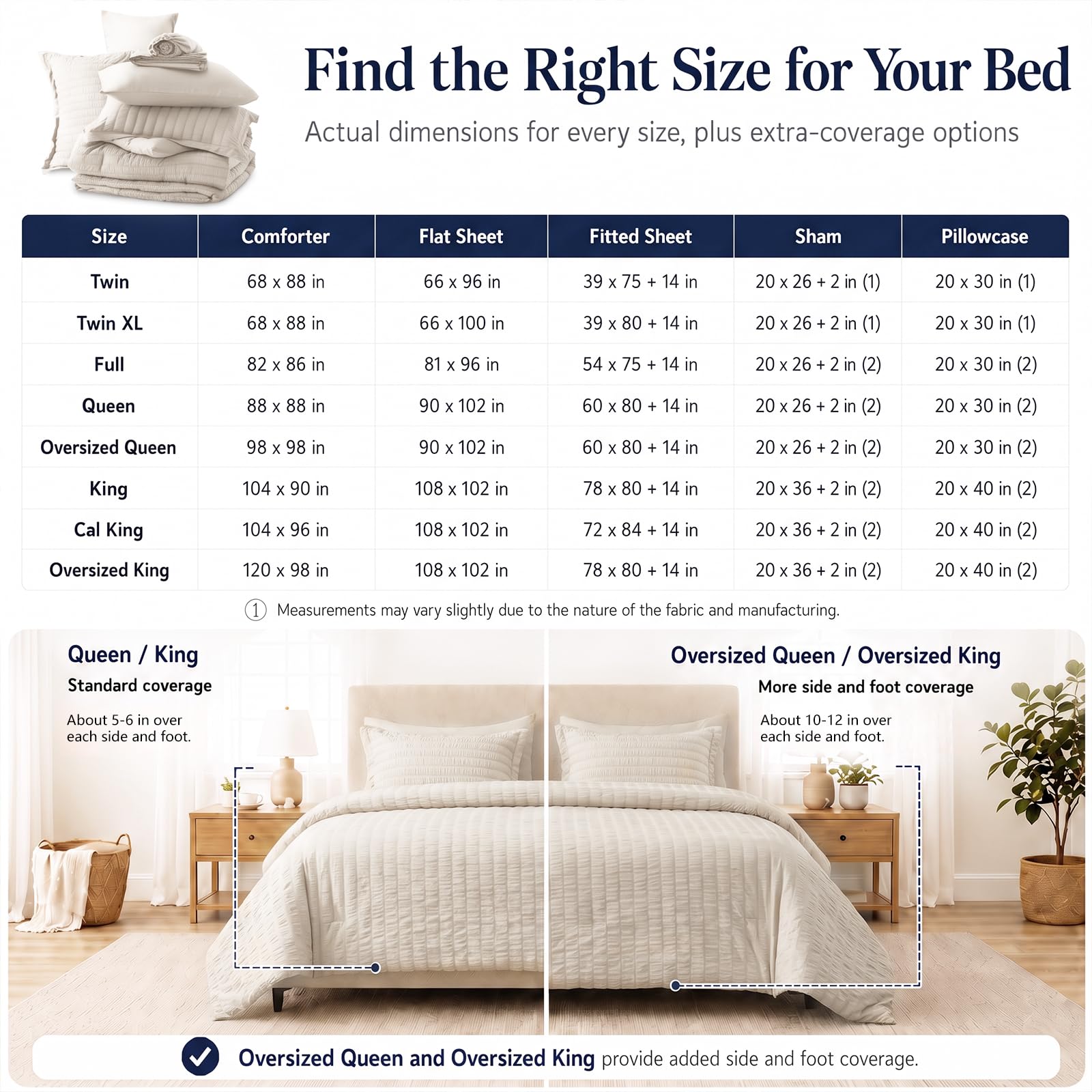 CozyLux bed-in-room lifestyle shot showing full set on king bed Benefit: complete coordinated bedroom look