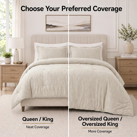 CozyLux comforter on a bedroom showing how it complements decor