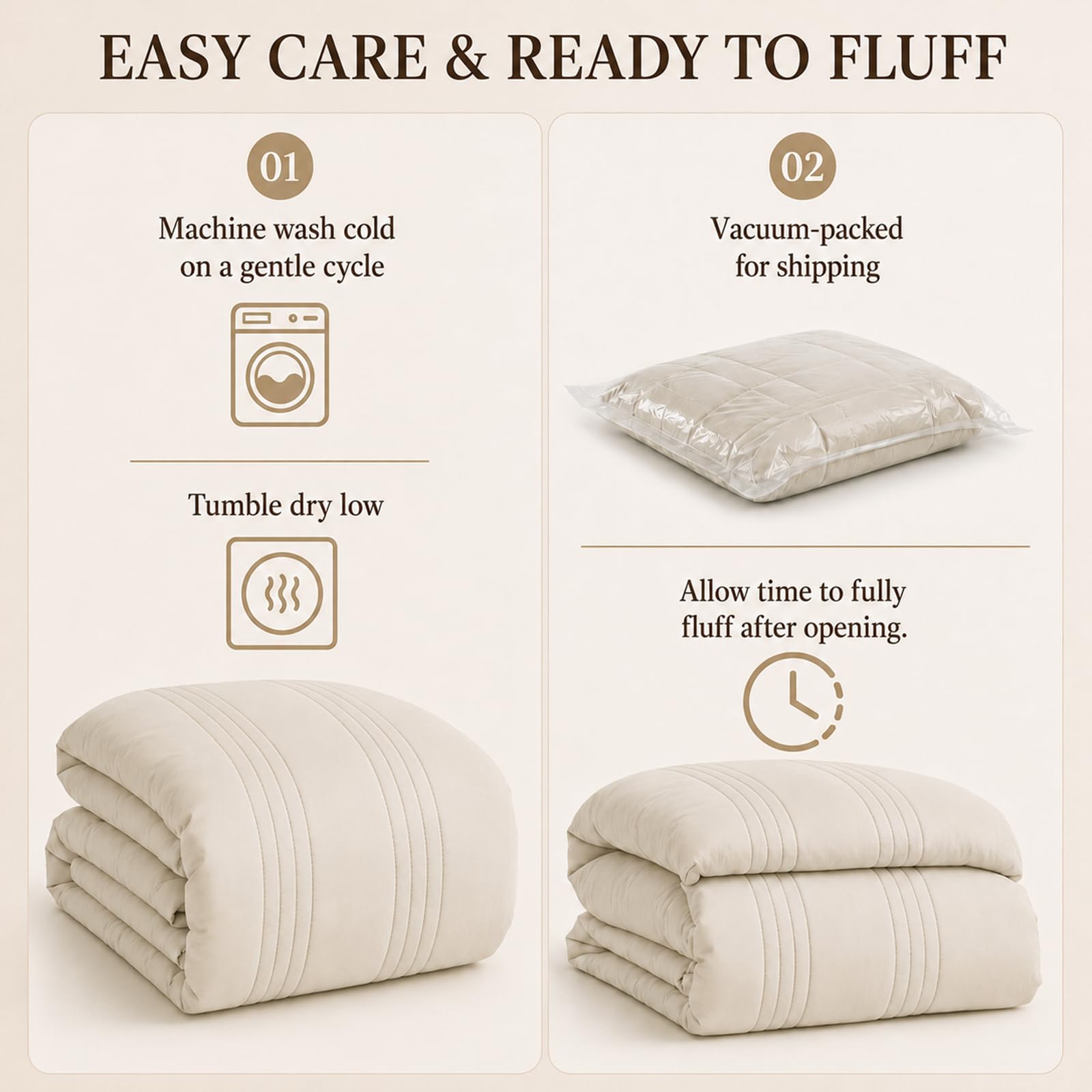 CozyLux bed styled in a bedroom demonstrating neutral beige versatility and aesthetic appeal