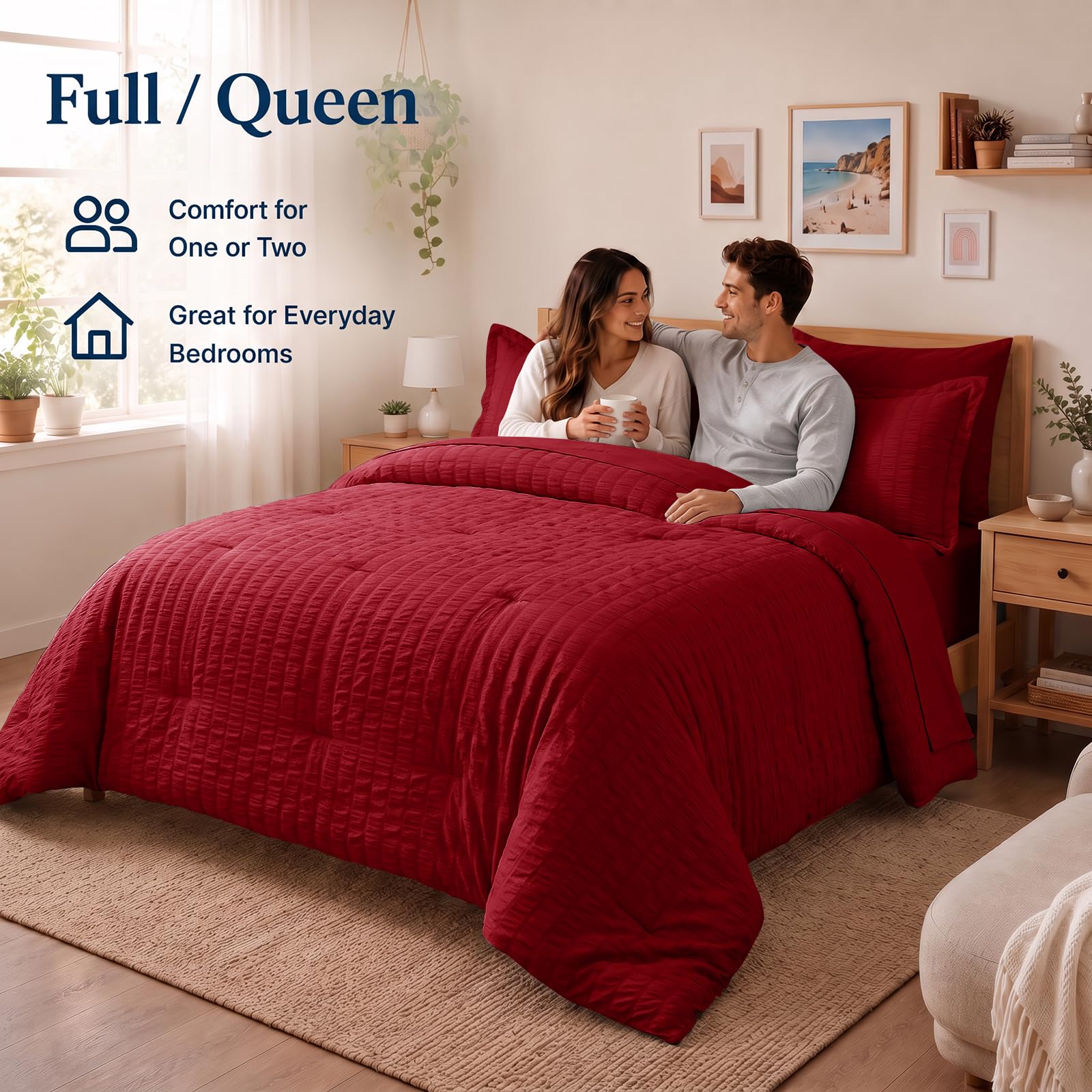 CozyLux styled bedroom with set on queen bed conveying instant room makeover