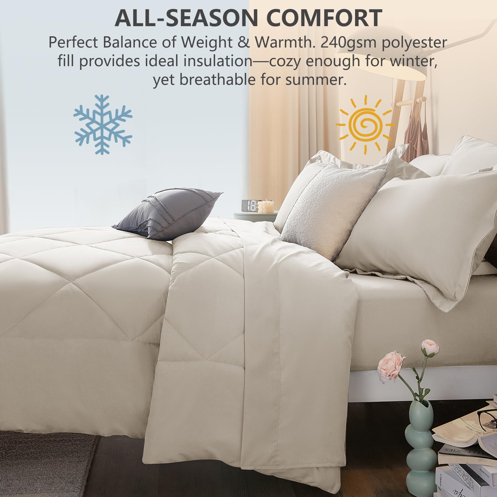 CozyLux bedroom styled lifestyle scene showing the set in a guest room setting