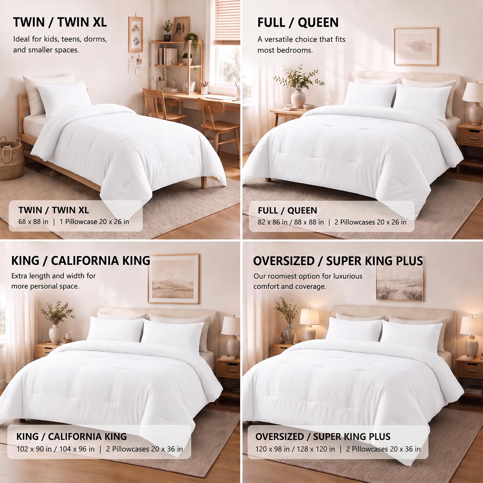 CozyLux styled twin bedroom showing everyday use and simple modern aesthetic