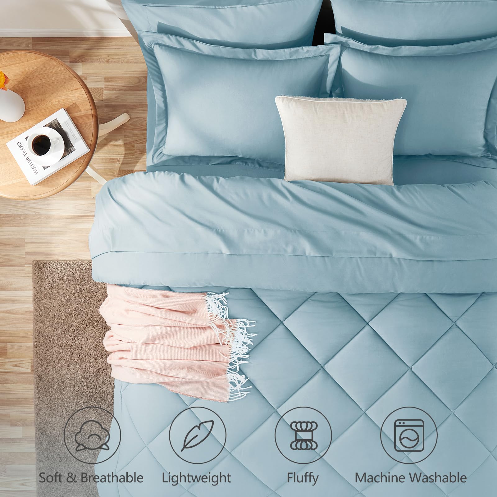 CozyLux close-up of diamond quilting secures fill and reduces bunching