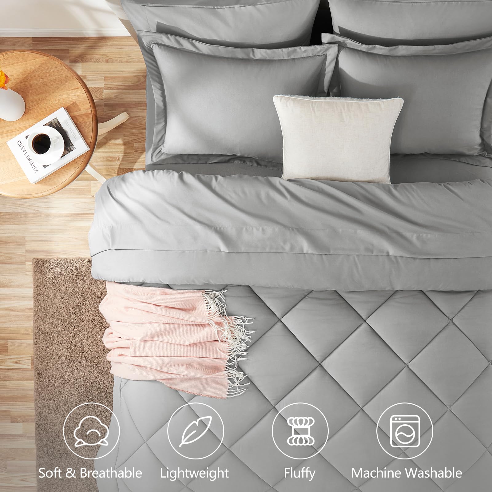 CozyLux close-up of diamond quilting highlighting even fill distribution and durability