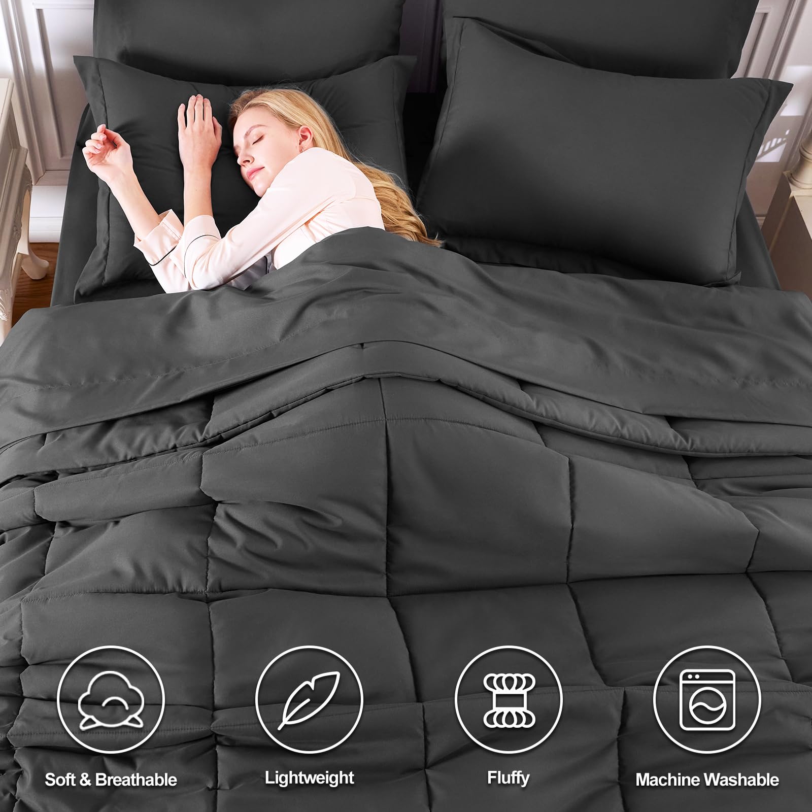 CozyLux close-up of box stitching and seams highlighting durable construction and even fill distribution