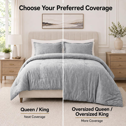 CozyLux comforter edge showing loft and fill recovery after drying benefit