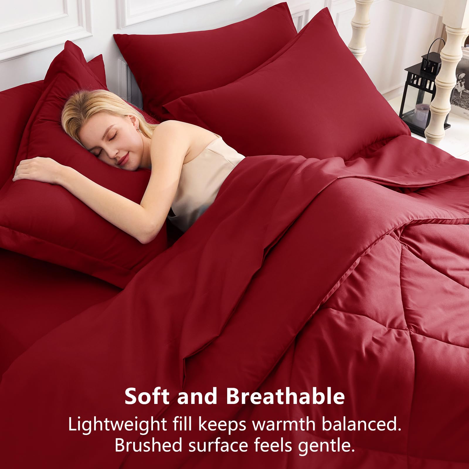 CozyLux close detail of comforter edge and stitching showing reinforced seams for longevity