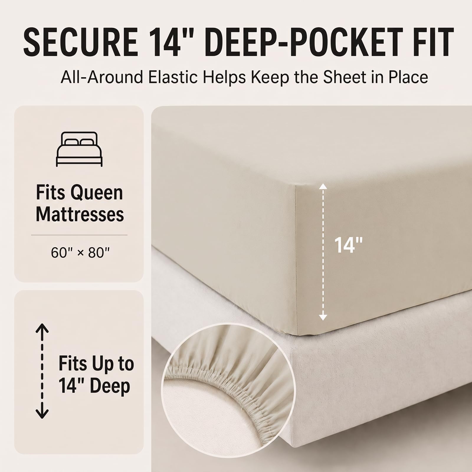 CozyLux comforter edge showing box stitching to prevent clumping and maintain loft benefit