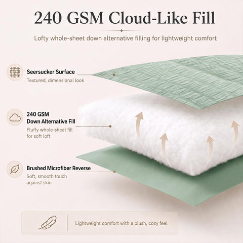CozyLux edge stitching detail showcasing point-tack seams that keep fill even