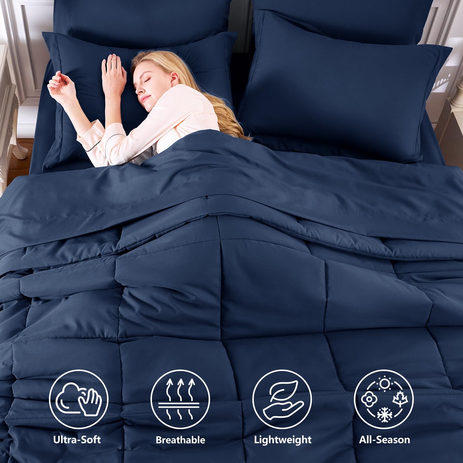 CozyLux comforter flat lay texture highlighting soft microfiber and cozy feel