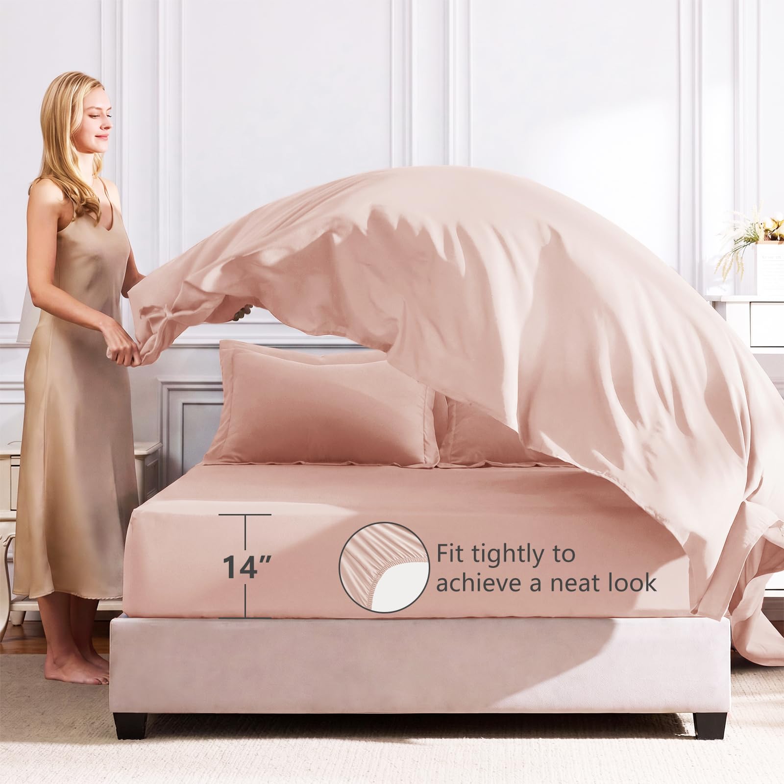 CozyLux comforter fluffed after unpacking showing restored loft and lightweight warmth