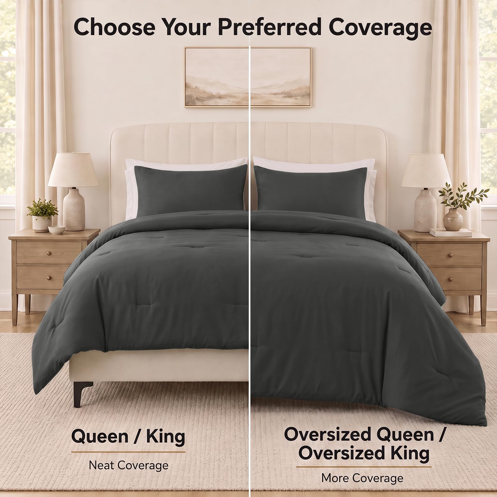 CozyLux folded comforter showing light loft and easy layering capability