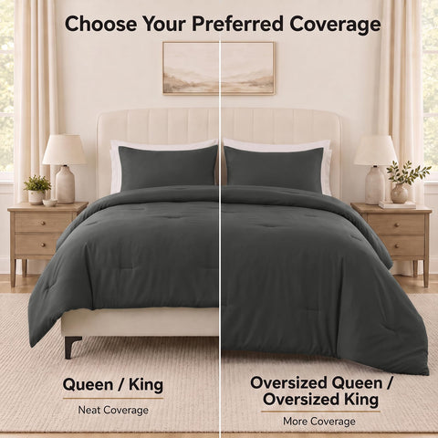 CozyLux folded comforter showing light loft and easy layering capability