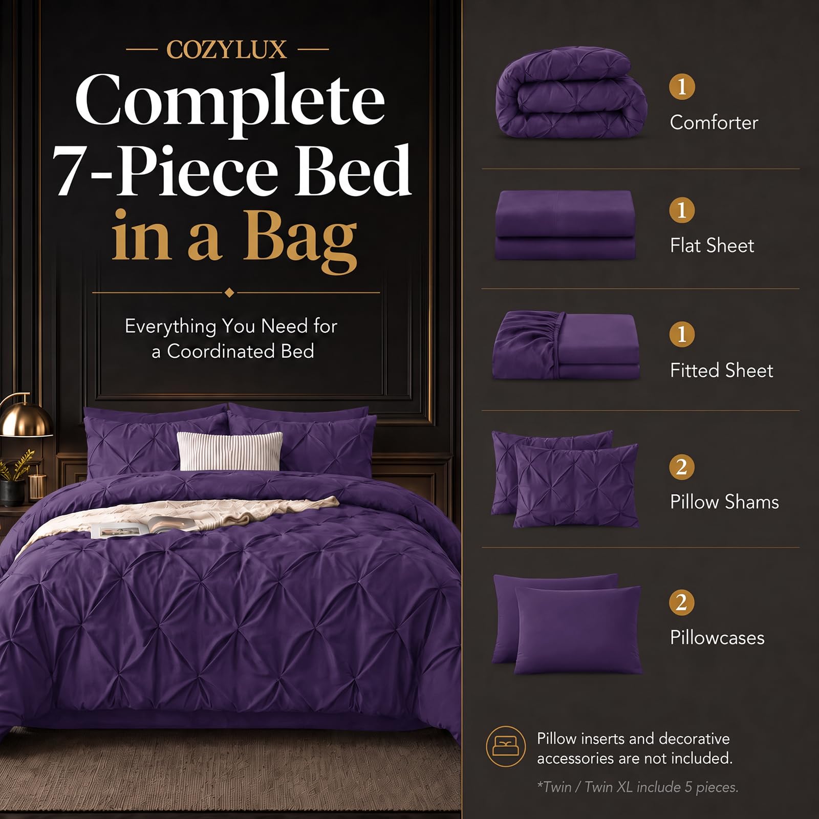 CozyLux comforter on made bed showing full coverage and cozy bedroom appeal