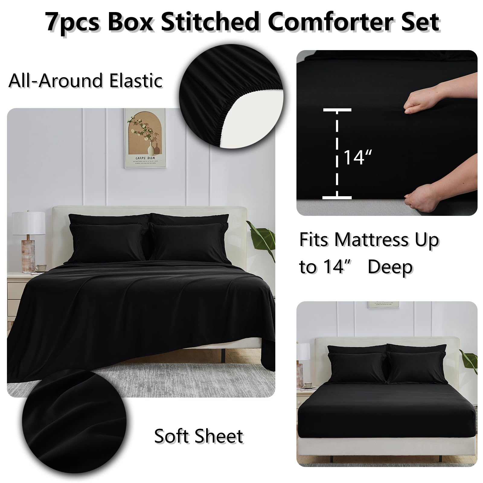 CozyLux comforter styled on a modern bedroom demonstrating cozy, polished look