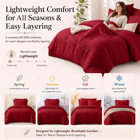 CozyLux comforter loft after fluffing showing restored volume and lightweight warmth