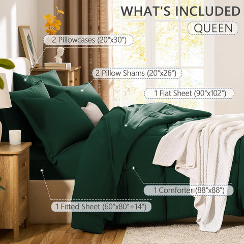 CozyLux comforter on queen bed showing full coverage and generous hang