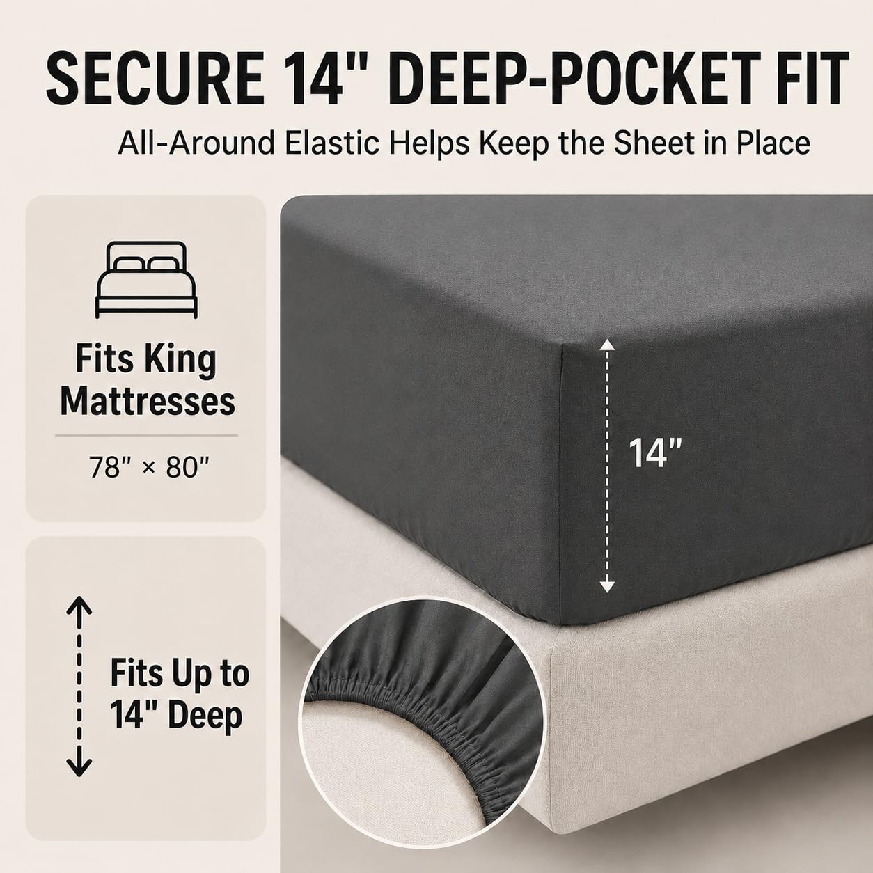 CozyLux comforter side drape showing generous overhang and king size scale