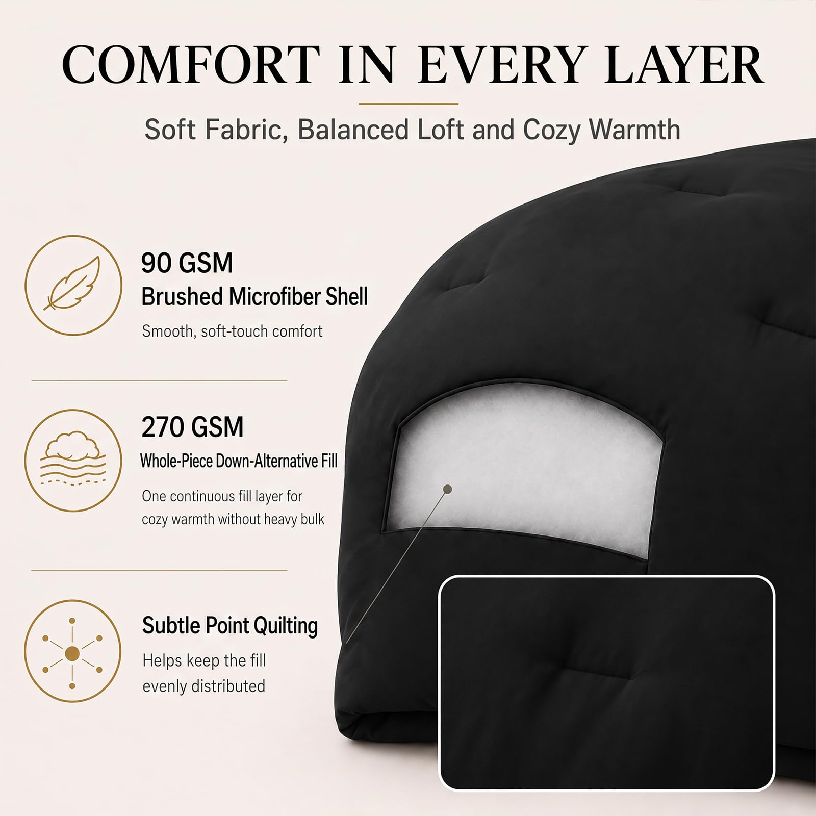 CozyLux detailed corner tab photo demonstrating secure duvet attachment benefit