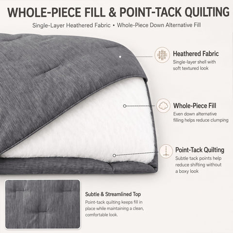 CozyLux corner tab detail displaying tie point for secure duvet positioning