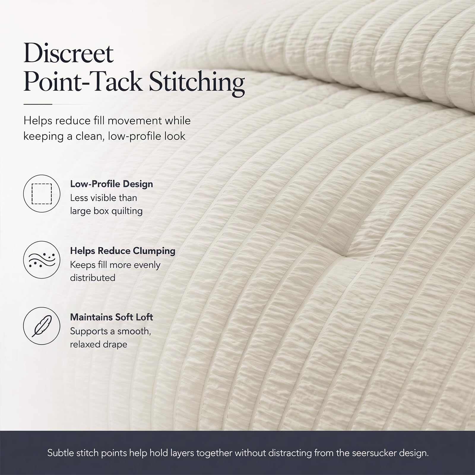 CozyLux fitted sheet edge showing 14-inch deep pocket for secure fit benefit