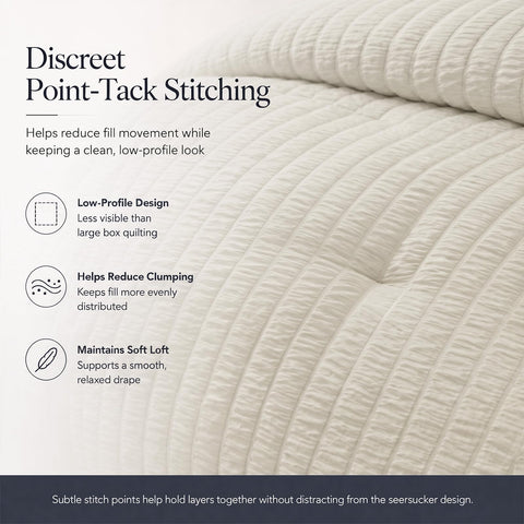 CozyLux fitted sheet edge showing 14-inch deep pocket for secure fit benefit