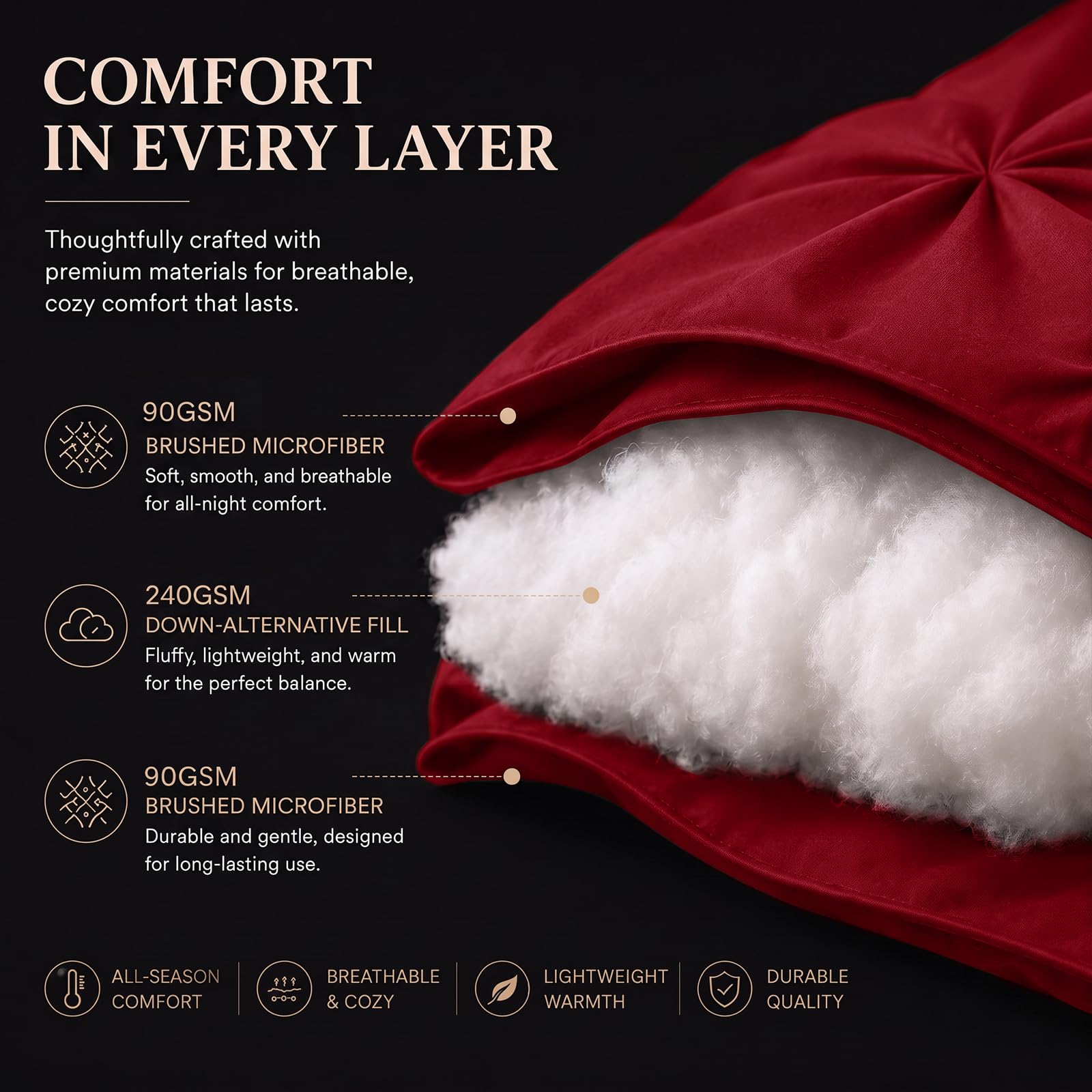 CozyLux fitted sheet deep pocket demonstration showing 14-inch pocket staying put