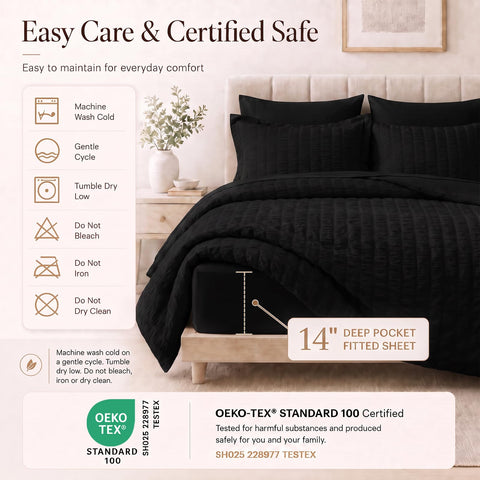 CozyLux fitted sheet deep pocket demo on mattress edge benefit: secure non-slip fit