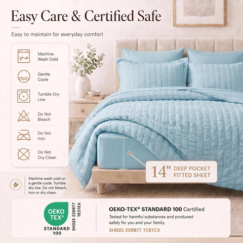 CozyLux fitted sheet with 14 inch pocket demonstrated to stay put overnight