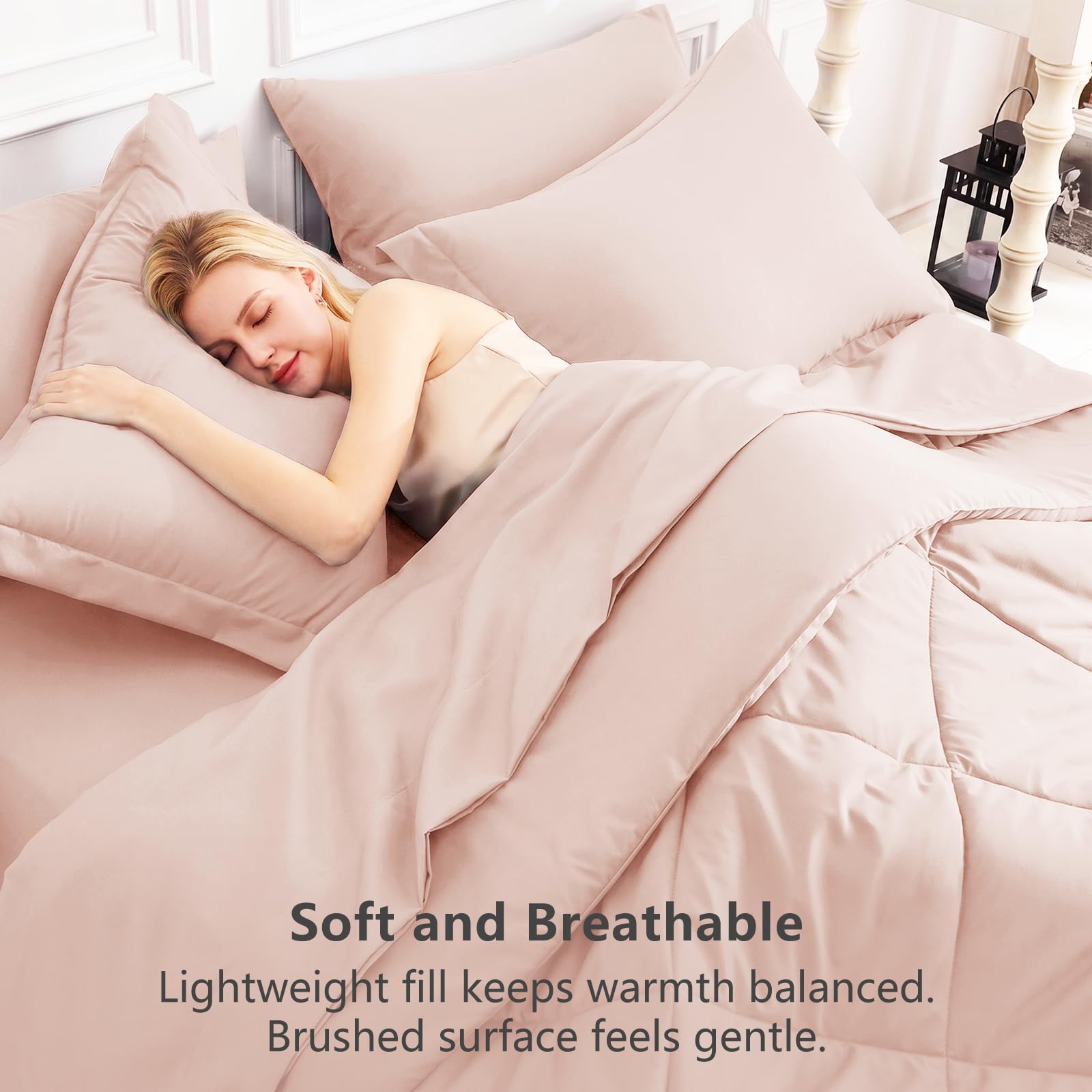CozyLux fitted sheet pocket depth demonstration showing deep 14-inch mattress fit