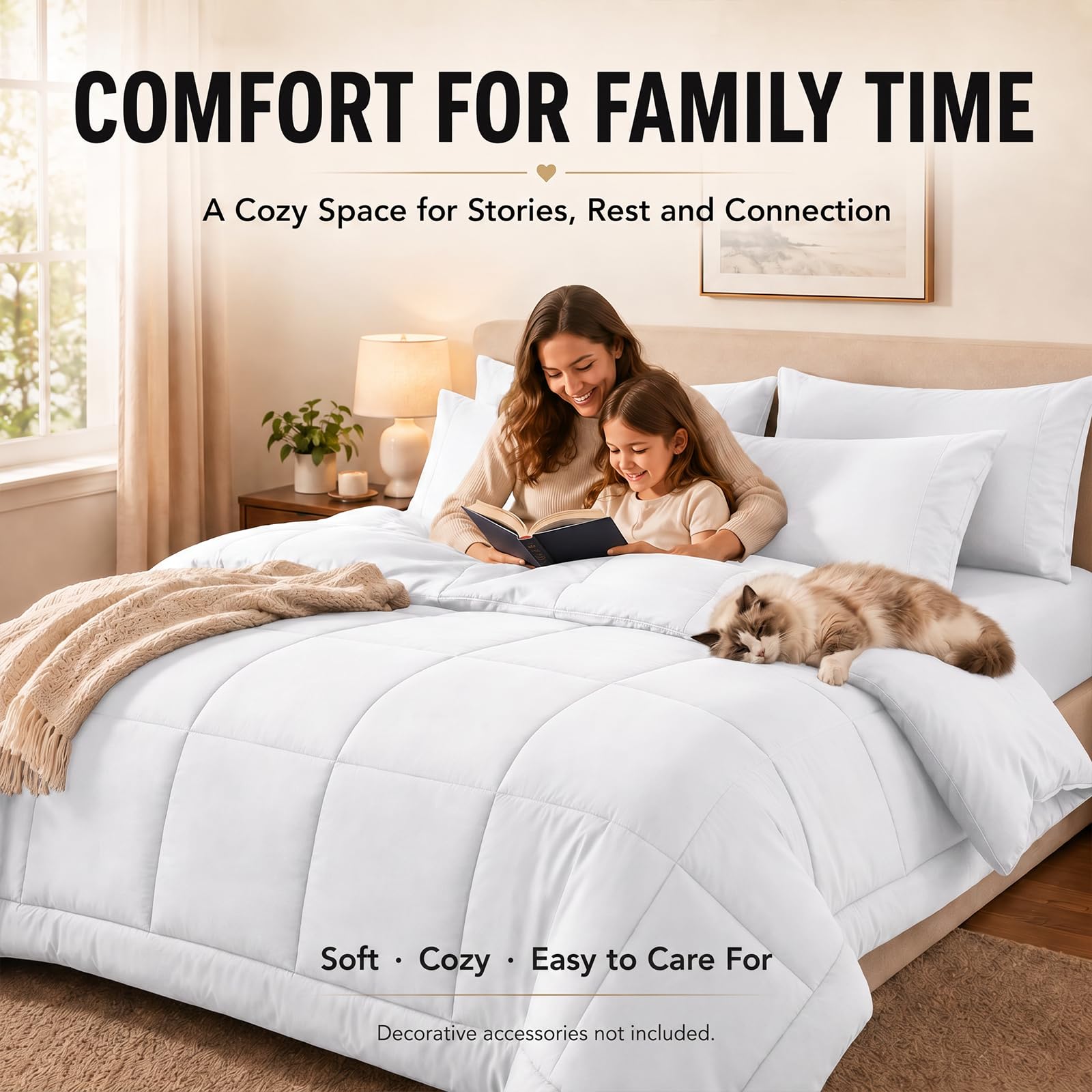 CozyLux flat sheet spread across bed highlighting full coverage and neat drape