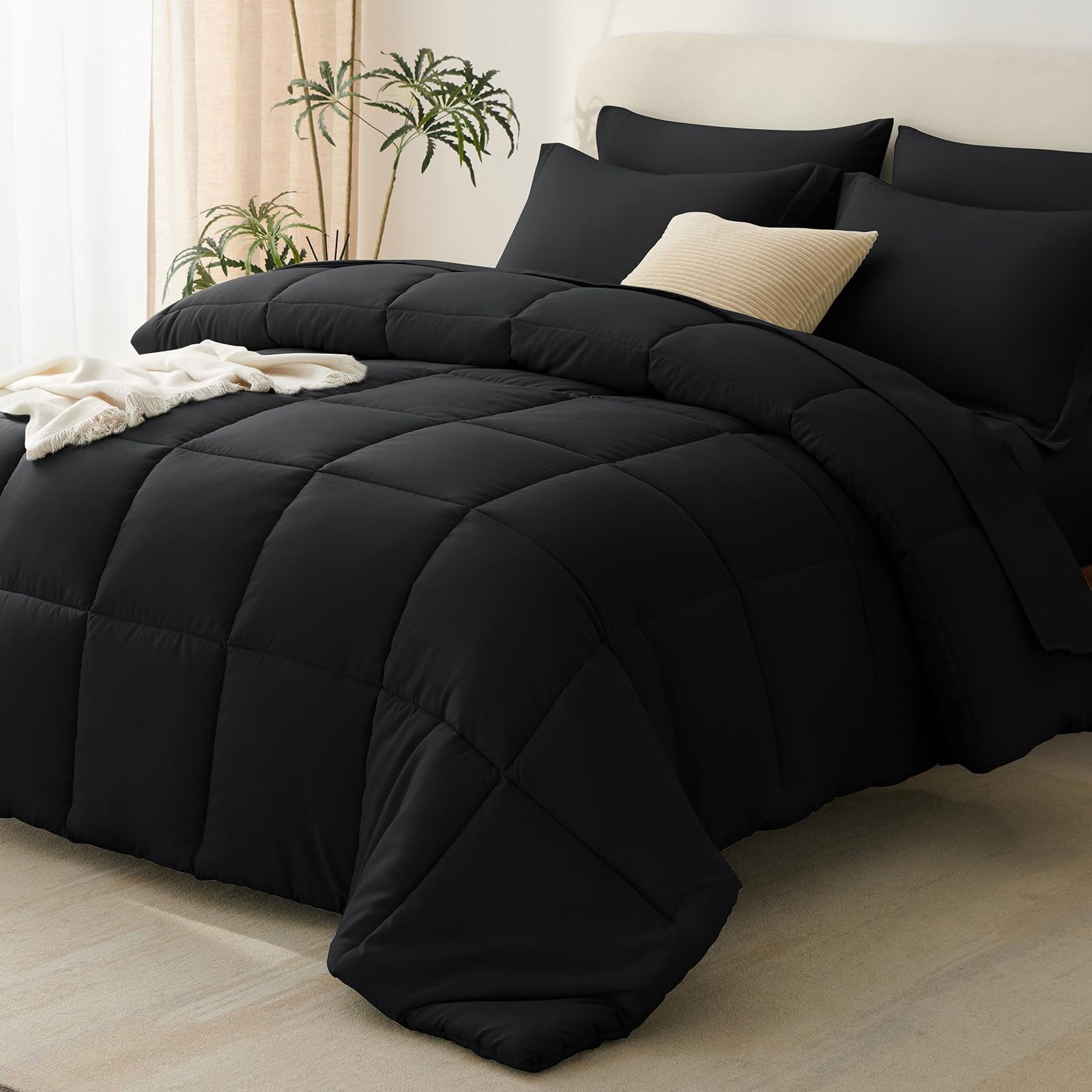 CozyLux front packaging of seven-piece queen set showing neat bundle and label benefits