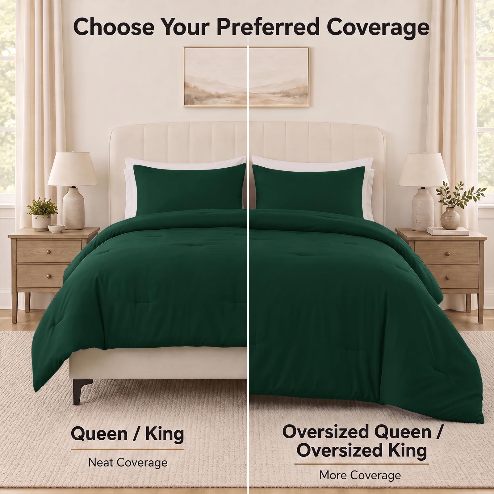 CozyLux comforter inside a duvet cover showing easy insertion and anti-shift benefit
