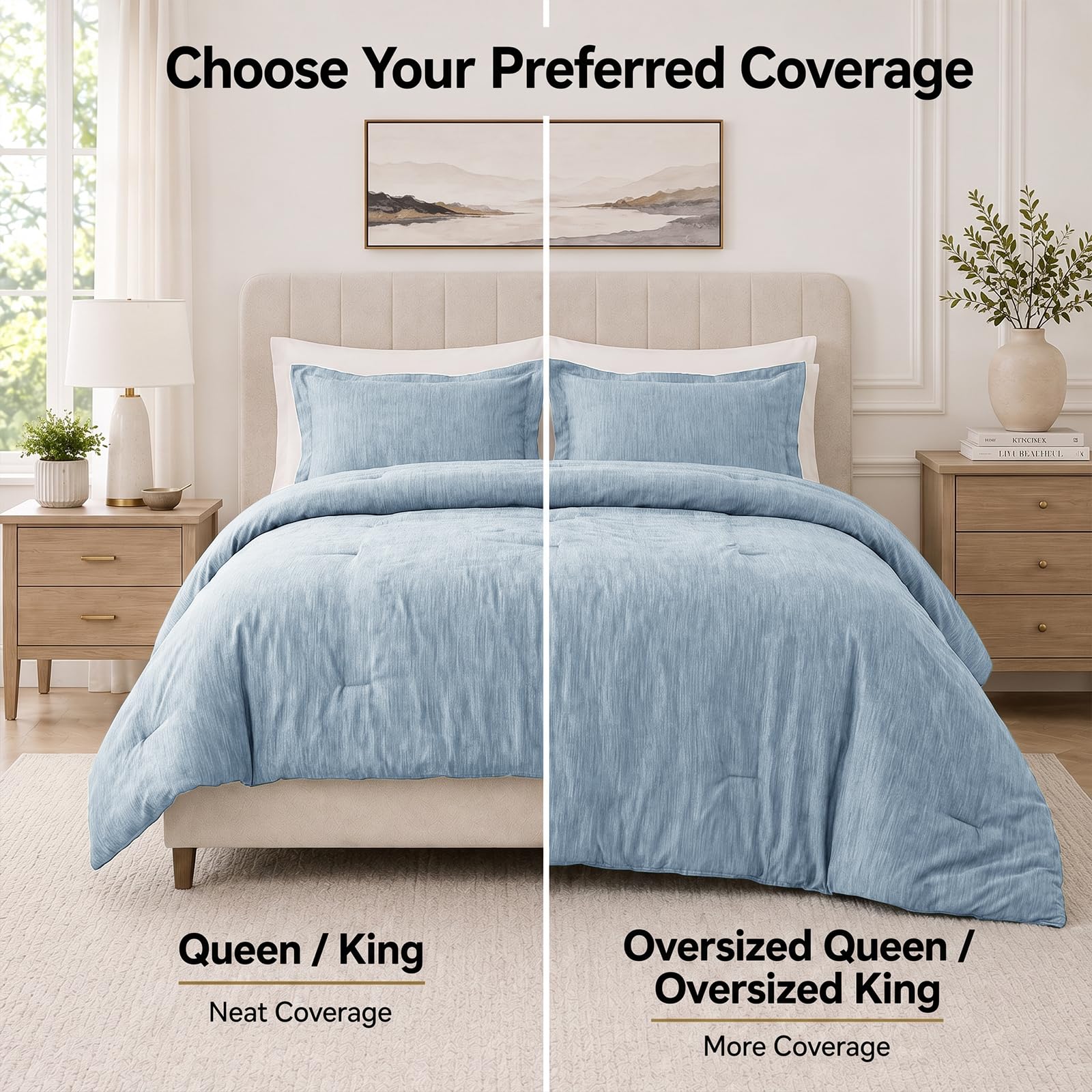 CozyLux comforter in a styled bedroom demonstrating cozy, versatile decor