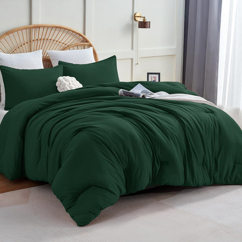 CozyLux king comforter front view shows emerald color and full-bed coverage benefits
